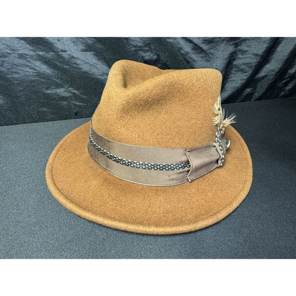 Bailey Of Hollywood Fedora Litefelt Packable Made in USA Feathers Brown - Picture 3 of 12